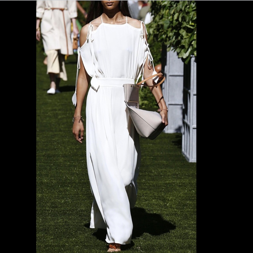 Tory Burch Evalene Cold Shoulder Dress Runway Runway NWT  Crepe Maxi 2